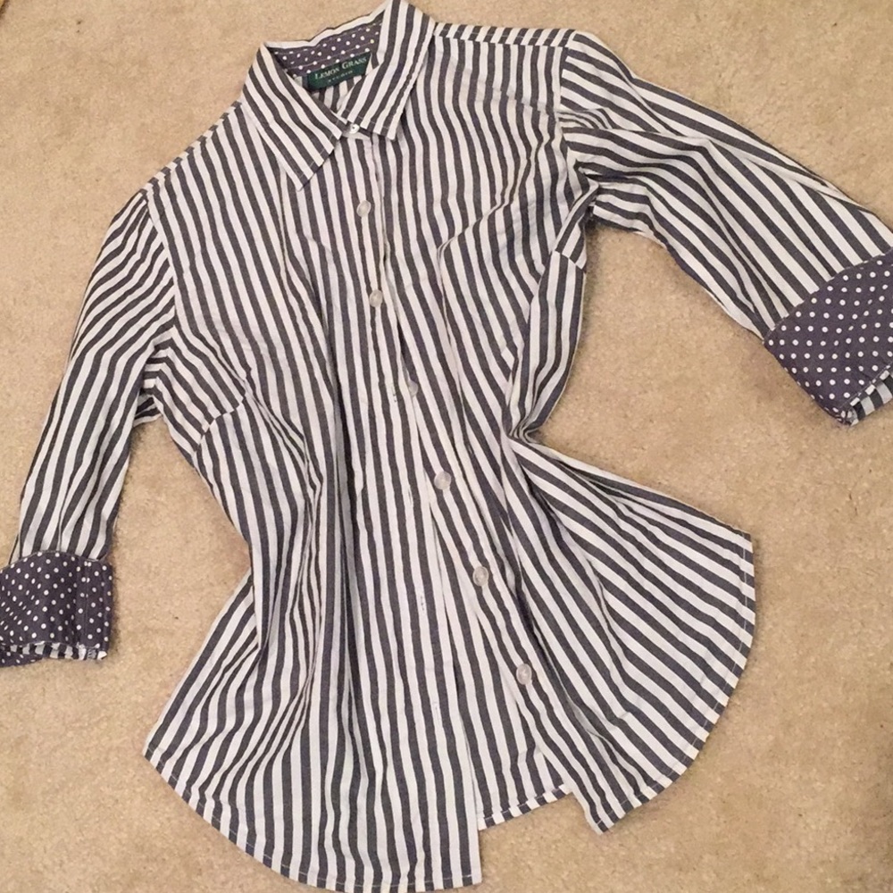 Lemon Grass Studio charcoal/white 100%cotton polka